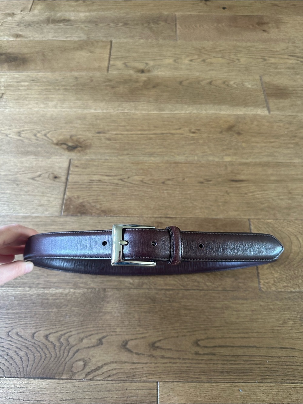Polo Ralph Lauren Genuine Leather Belt Silver Buckle Sz 34